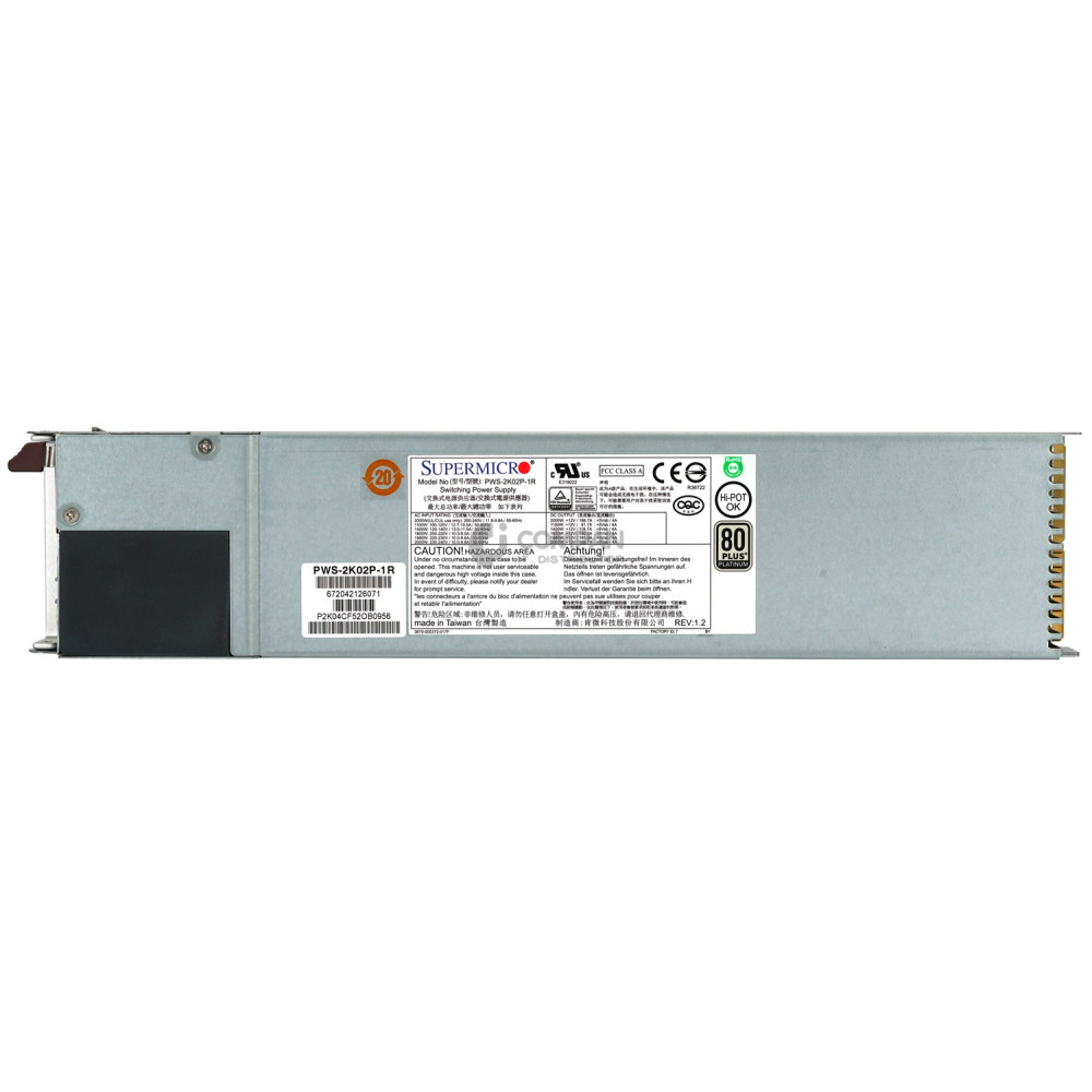 PWS-2K02P-1R SUPERMICRO 2000W 80+ PLATINUM POWER SUPPLY